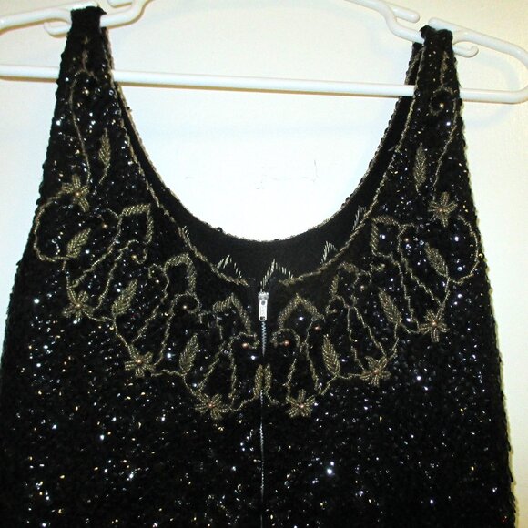 Shirt - Vintage Hand Beaded in Hong Kong  Women's Black Dressy Tank Top - Picture 5 of 13